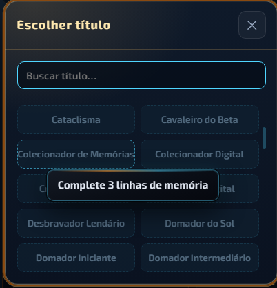 Janela de escolher título